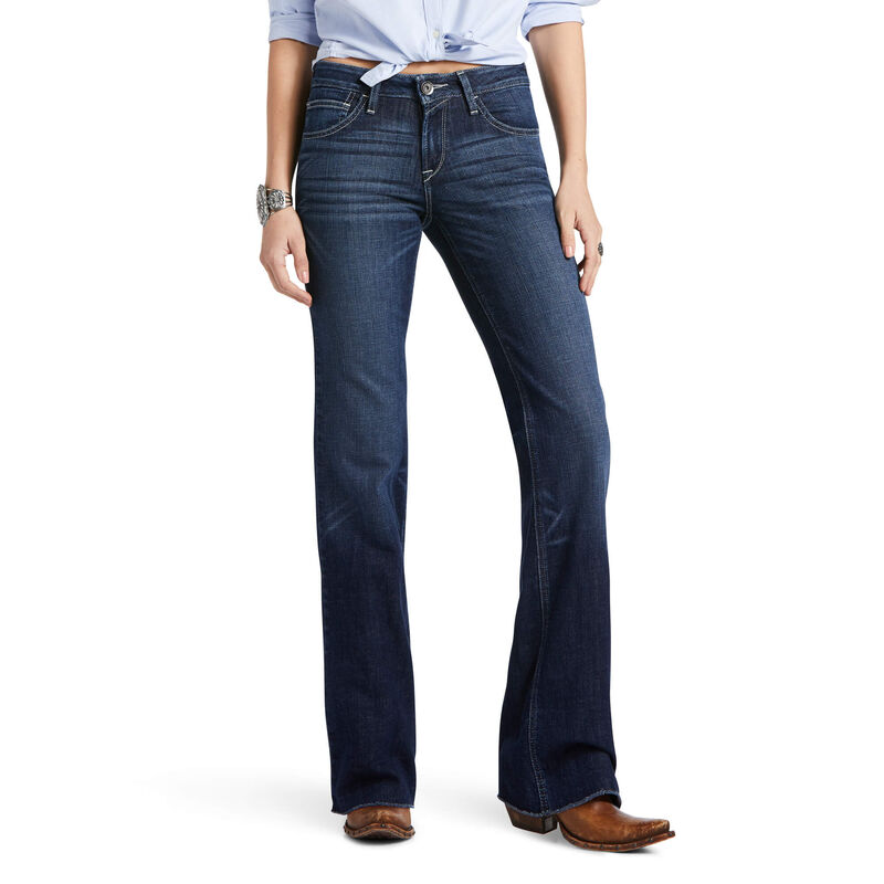 Ariat Perfect Rise London Wide Leg - Naisten TummanSininen Farkut ( UVTFGX-184 )